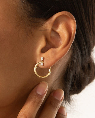 18K Gold Midi "Galaxy Wrap Hoop" Earrings with Diamonds thumbnail