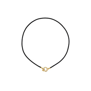 18K Open Black Leather Cord thumbnail