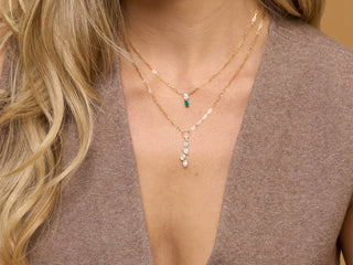 One of One Pear Diamond & Emerald Necklace thumbnail