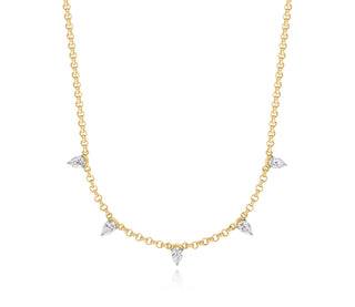 One of One Five-Station Pear Diamond Necklace thumbnail