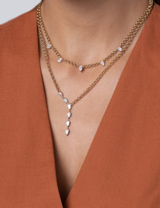 One of One Five-Station Pear Diamond Necklace thumbnail