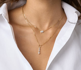One of One Up Down Pear Diamond Necklace thumbnail