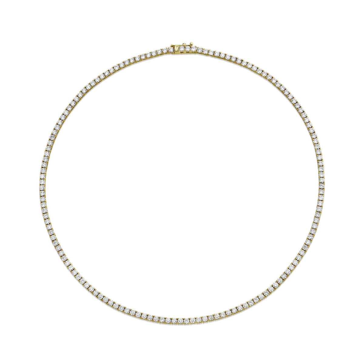 Norman Silverman 18K Yellow Gold Straight Line Round=8.99 Tennis Necklace G/VS - N2277