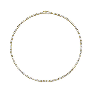 Norman Silverman 18K Yellow Gold Straight Line Round=8.99 Tennis Necklace G/VS - N2277