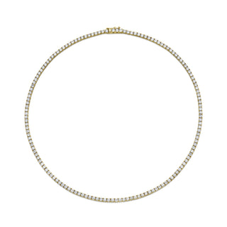 Norman Silverman 18K Yellow Gold Straight Line Round=8.99 Tennis Necklace G/VS - N2277 thumbnail