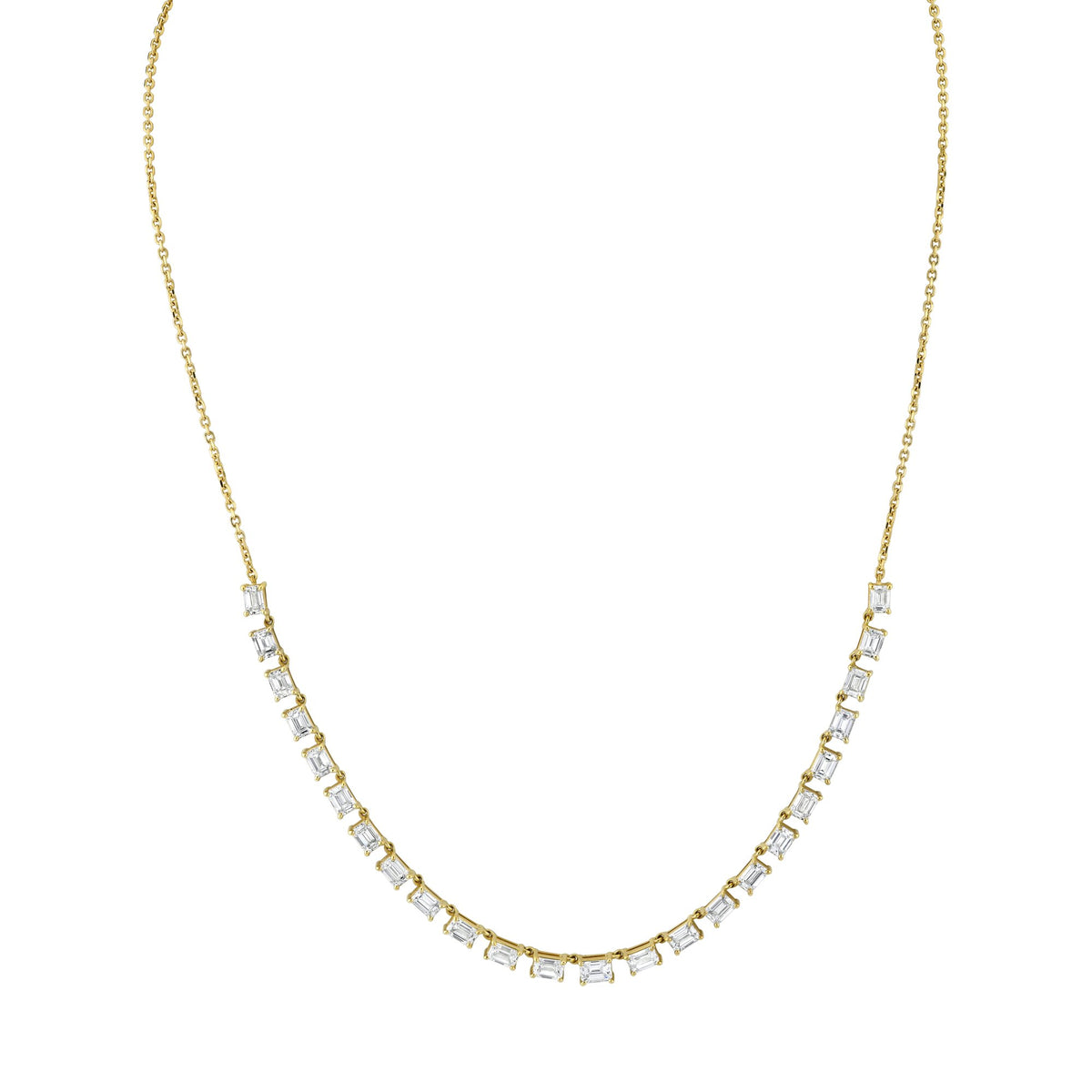 Norman Silverman 18K Yellow Gold Ec=5.00 Floating Di Necklace G/H VS2