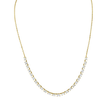 Norman Silverman 18K Yellow Gold Ec=5.00 Floating Di Necklace G/H VS2