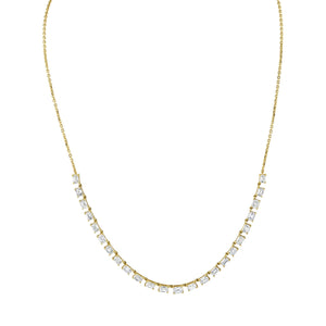 Floating Emerald-cut Diamonds Necklace - N3455
