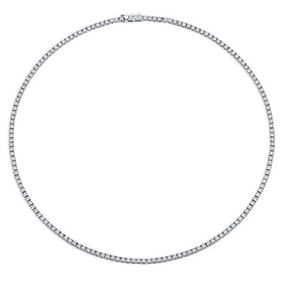 Norman Silverman 18K White Gold Straight Line Round=7.63 Tennis Necklace G/VS - N3652 thumbnail