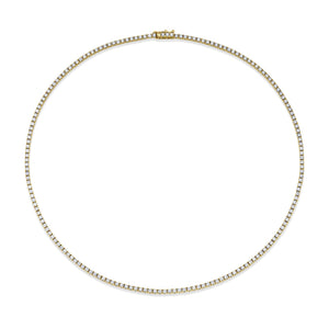 Norman Silverman 18K Yellow Gold Straight Line Round=4.93 Tennis Necklace G/VS - N4246