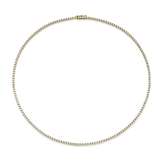Norman Silverman 18K Yellow Gold Straight Line Round=4.93 Tennis Necklace G/VS - N4246 thumbnail