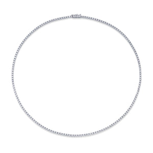 Norman Silverman 18K White Gold Straight Line Round=5.00 Tennis Necklace G/VS - N4317