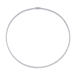 Norman Silverman 18K White Gold Straight Line Round=5.00 Tennis Necklace G/VS - N4317 thumbnail