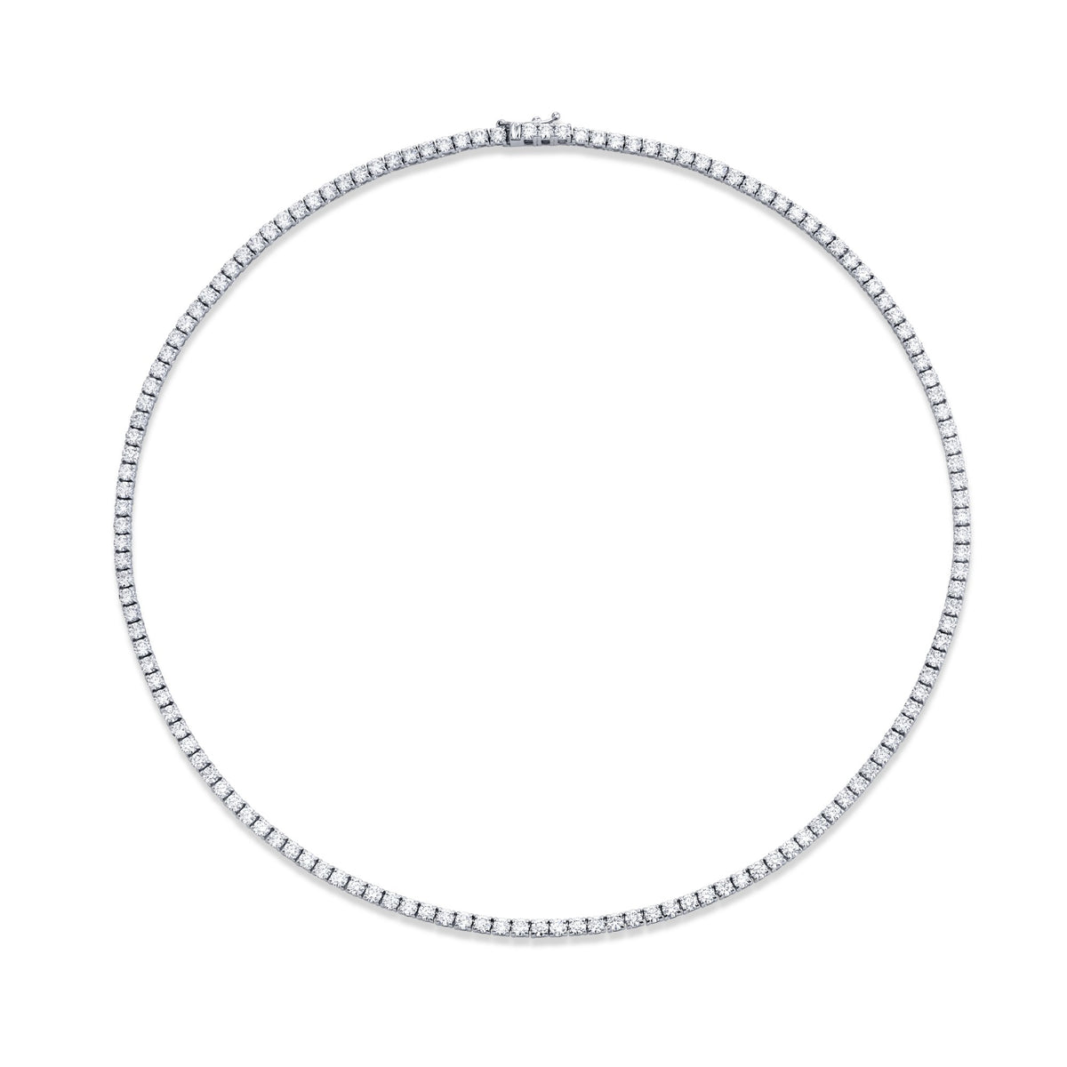 Norman Silverman 18K White Gold 4Prong D=11.09 G/VS Tennis Necklace - N4500