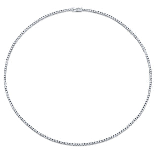 Norman Silverman 18K White Gold Straight Line Round=3.84 Tennis Necklace G/VS - N5100 thumbnail