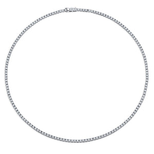 Norman Silverman 18K White Gold Straight Line Round=6.69 Tennis Necklace G/VS - N5114
