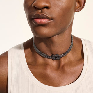 Love Knot Necklace, Dark Silver, 10MM thumbnail