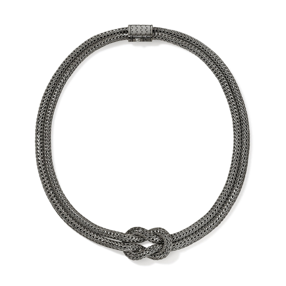 Love Knot Necklace, Dark Silver, 10MM
