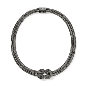 Love Knot Necklace, Dark Silver, 10MM