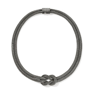 Love Knot Necklace, Dark Silver, 10MM thumbnail