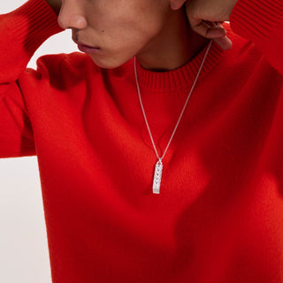 Hammered Pendant Necklace, Sterling Silver thumbnail