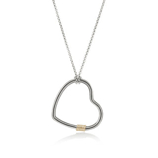 Bamboo Heart Necklace, Gold, Silver, Diamonds thumbnail