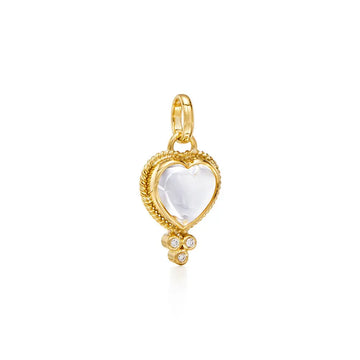 18K Rock Crystal Heart Pendant