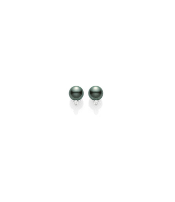 Basic Black South Sea Pearl Earrings Mikimoto