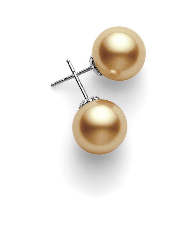 Basic Golden South Sea Pearl Earrings Mikimoto