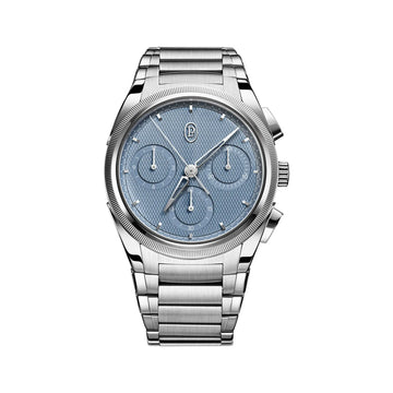 Parmigiani Fleurier Tonda Pf Chronograph 40Mm No Date Steel Platinum Mineral Blue Cosc - PFC917-1020001-100182