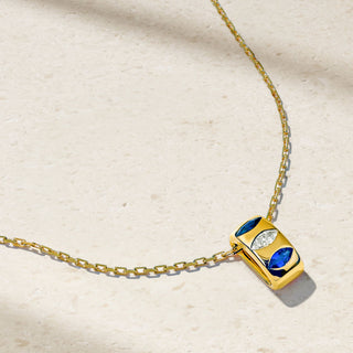 Guardian Sapphire and Diamond Barrel Pendant thumbnail