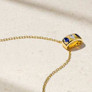 Guardian Sapphire and Diamond Barrel Pendant thumbnail