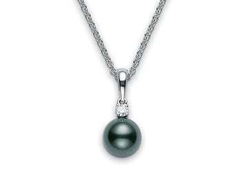 Basic Black South Sea Pearl Pendant Mikimoto