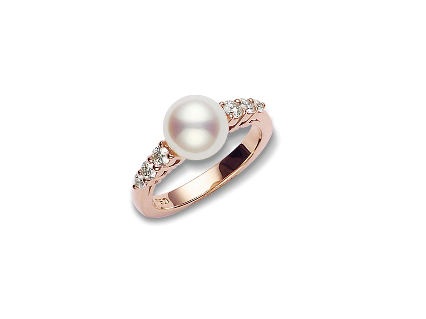 Morning Dew Akoya Cultured Pearl Ring Mikimoto