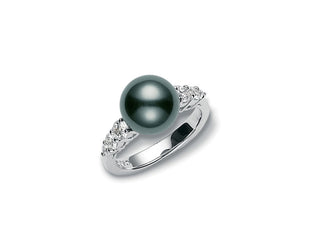 Morning Dew Black South Sea Pearl Ring thumbnail
