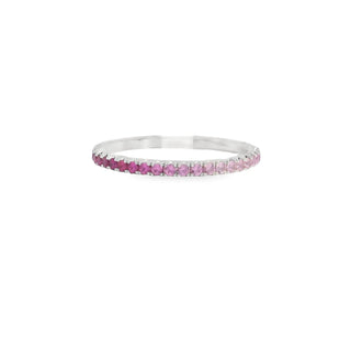 18K White Gold Band with Pink Sapphires thumbnail