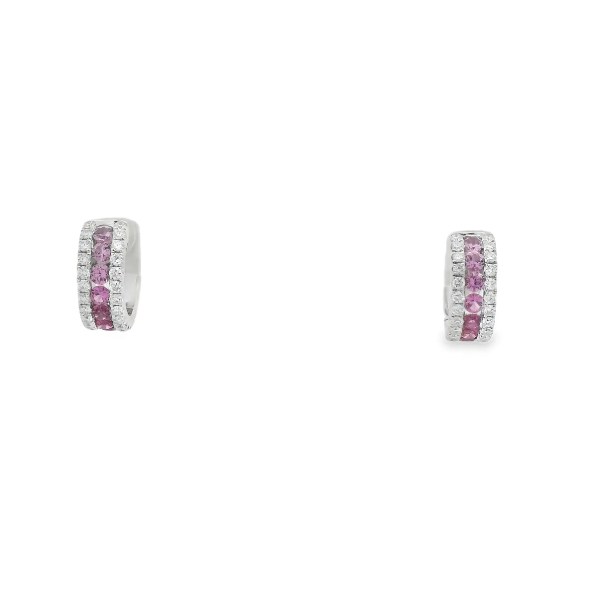 18K White Gold Cuffs with Pink Sapphires and Diamonds