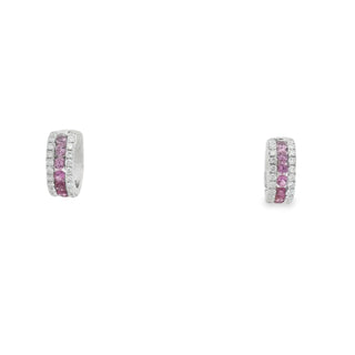 18K White Gold Cuffs with Pink Sapphires and Diamonds thumbnail
