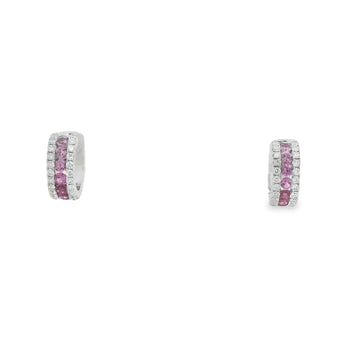 18K White Gold Cuffs with Pink Sapphires and Diamonds