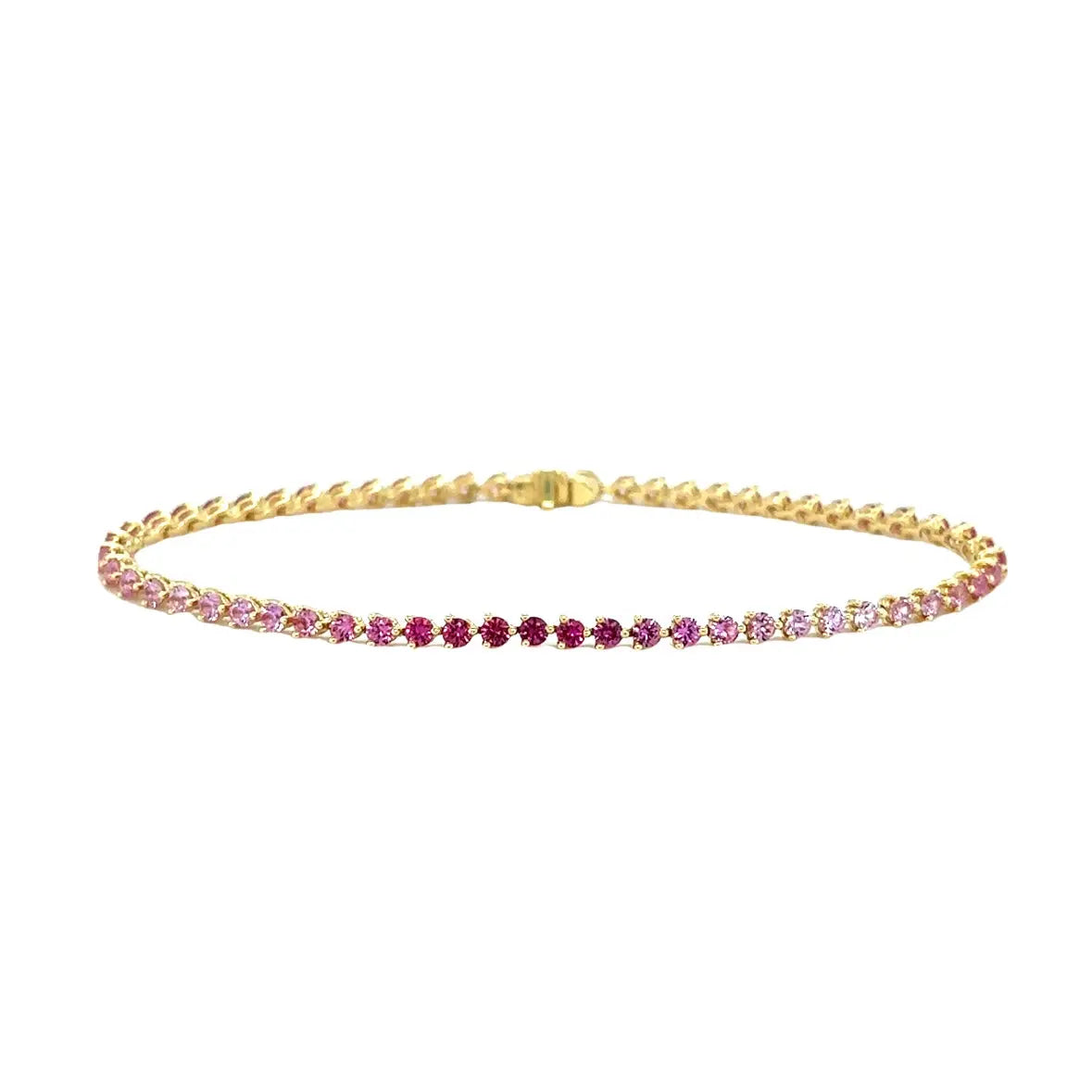 18K Yellow Gold Bracelets with Pink Sapphires