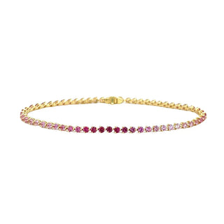18K Yellow Gold Bracelets with Pink Sapphires thumbnail