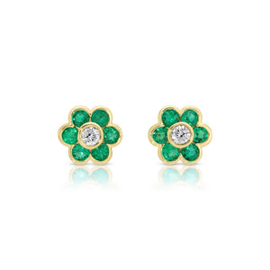 Colombian Emerald Flora Studs