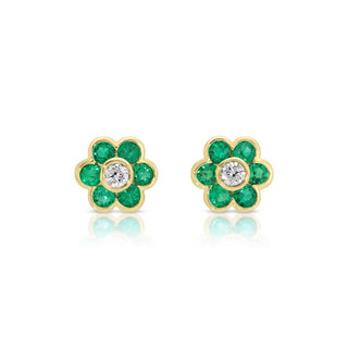 Colombian Emerald Flora Studs thumbnail