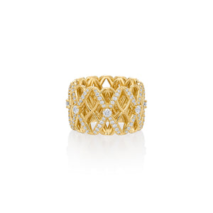 "Porta" Diamond Intertwined Ring