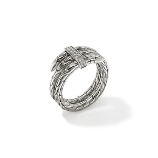 Spear Ring, Silver, Diamonds, Wide thumbnail