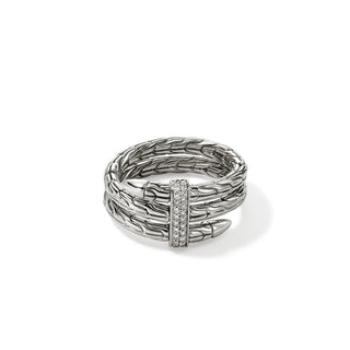 Spear Ring, Silver, Diamonds, Wide thumbnail