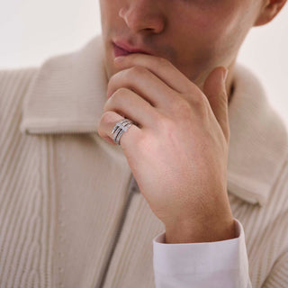 Spear Ring, Silver, Diamonds, Wide thumbnail