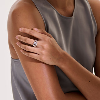 Spear Ring, Silver, Diamonds, Wide thumbnail