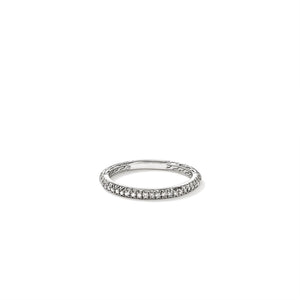 JH Essential Pavé Band Ring, Sterling Silver, Diamonds, 2MM