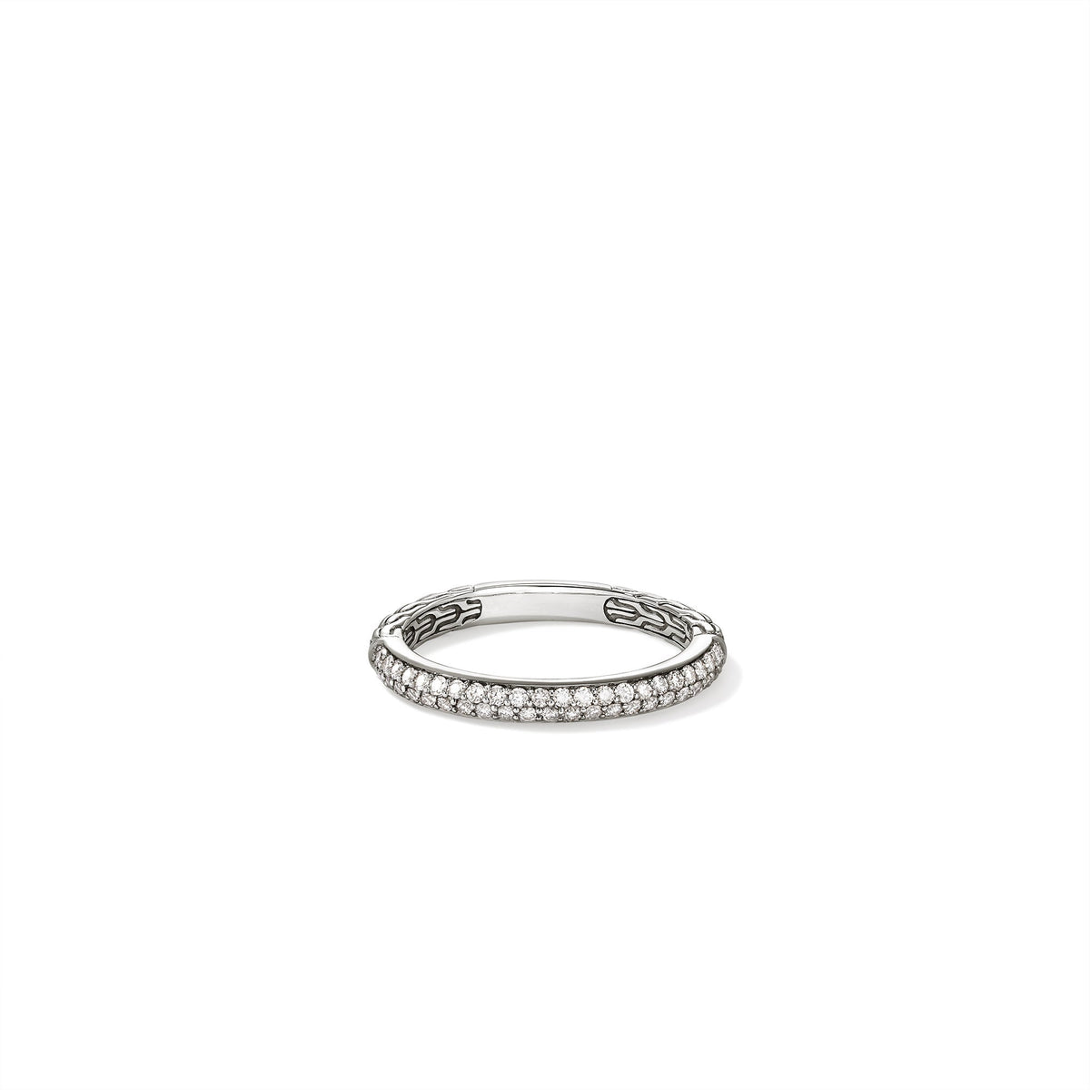 JH Essential Pavé Band Ring, Sterling Silver, Diamonds, 2.5MM